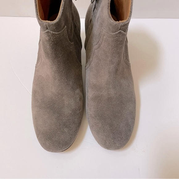 Isabel Marant Dicker Taupe Gray Suede Western Ankle Booties Size EU 38/US 8 - Picture 6 of 14